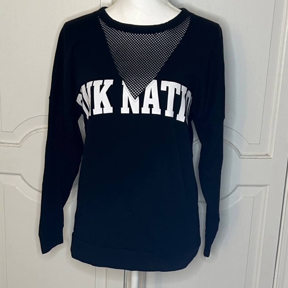 PINK Victoria's Secret Black Mesh Sweatshirt (XS)